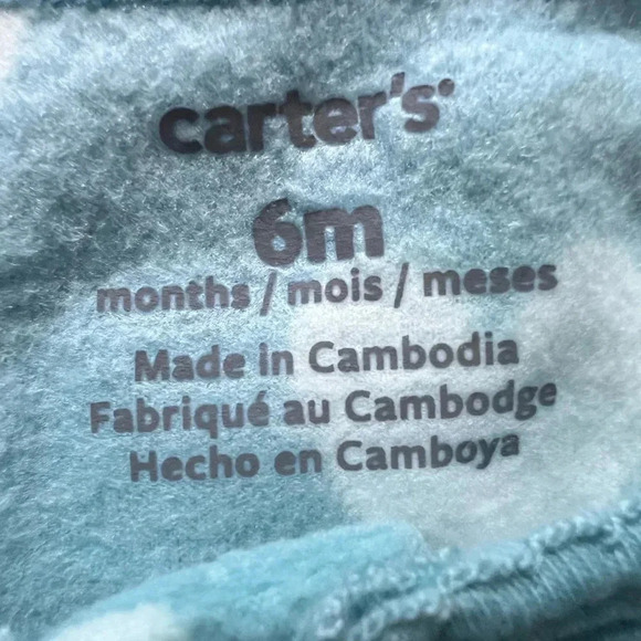 Carters 6 Months Footed Zipper Bunny Pajamas NWOT - Picture 3 of 3